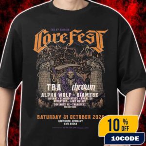 Core Fest 2026 Halloween Metal Festival Goppingen Germany EWS Arena Alpha Wolf Siamese Thrown Distant Avralize Defiance HC Lake Malice Elwood Stray Necrotted Heavy Music Event T-Shirt