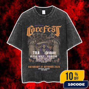Core Fest 2026 Halloween Metal Festival Goppingen Germany EWS Arena Alpha Wolf Siamese Thrown Distant Avralize Defiance HC Lake Malice Elwood Stray Necrotted Washed T-Shirt