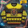 Doom x Rammstein Ugly Christmas Sweater Demon Slayer Fire Knit Pullover Hell Holiday Gift For Gaming Metal Fans