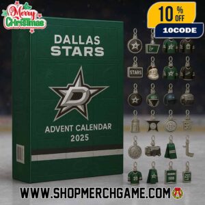 Dallas Stars NHL Advent Calendar 2025 Ornament Set 24 Collectible Mini Figures Hockey Team Logo Jersey Helmet Stick Puck Zamboni Christmas Holiday Countdown Gift