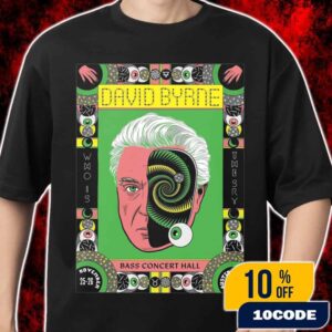 David Byrne Bass Concert Hall Austin Texas November 25-26 2025 Screen Printed Concert Poster By Morning Breath Inc Who Is The Sky Tour Merch Unisex T-Shirt