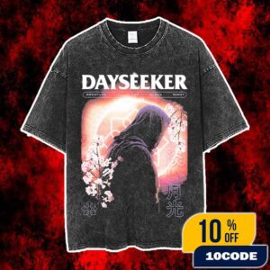 Dayseeker Winter 2025 Collection Creature In The Black Night Cemetery Blues Vintage Washed Unisex T-Shirt