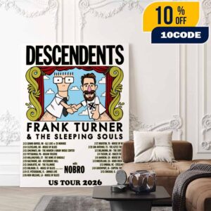 Descendents x Frank Turner x The Sleeping Souls With Nobro US Tour 2026 Poster Tour Dates Poster Canvas Home Decor