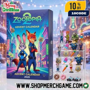Disney Zootopia 2 Advent Calendar 2025 Ornament Figure Set 24 Days Countdown Judy Hopps Nick Wilde Officer Clawhauser Collectible Holiday Surprise Box
