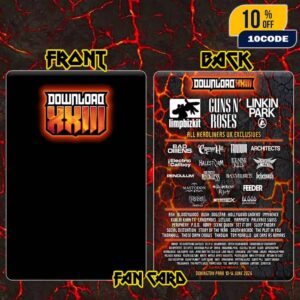 Download Festival XXIII With Main Headline Guns N’ Roses x Linkin Park x Limpbizkit And More At Donington Park 10-14 June 2026 Event Poster Lineup Reveal Fan Card