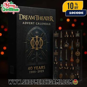 Dream Theater Advent Calendar 40 Years 1985-2025 Ornament Set Band Logo Guitar Album Holiday Countdown Progressive Metal Collectible Gift