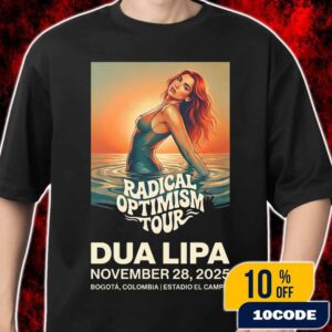 Dua Lipa Radical Optimism Tour Bogota Colombia November 28 2025 Estadio El Campin Concert Poster Sunset Art Merch Unisex T-Shirt