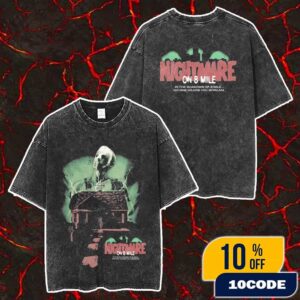 Eminem New Shady Massacre Capsule Halloween 2025 Merch Collection Nightmare On 8 Mile Merch Unisex Two Sided Washed T-Shirt