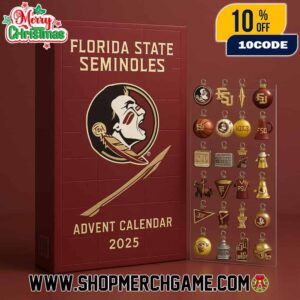Florida State Seminoles 2025 Advent Calendar 24 Day Holiday Countdown Collectible NCAA Football Ornament Set Gift University