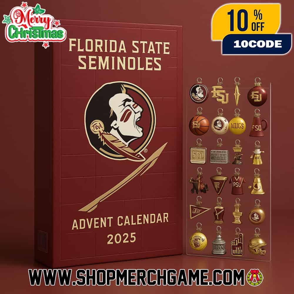 Florida State Seminoles 2025 Advent Calendar 24 Day Holiday Countdown Collectible NCAA Football Ornament Set Gift University Florida State Seminoles 2025 Advent Calendar 24 Day Holiday Countdown Collectible NCAA Football Ornament Set Gift University