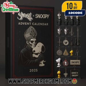 Ghost Band x Snoopy Advent Calendar 2025 Christmas Ornament Set Peanuts Collectible Holiday Countdown Limited Edition Gift