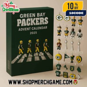 Green Bay Packers Abbey Road Advent Calendar 2025 With 24 Collectible Ornament Figures NFL Christmas Countdown Holiday Decoration Gift For Fans 105th Anniversary Edition