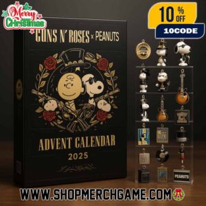 Guns N’ Roses x Snoopy Peanuts Family Advent Calendar 2025 Ornament Set 24 Days Christmas Countdown Collectible Holiday Band Merchandise