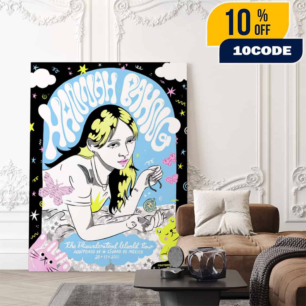 Hannah Bahng The Misunderstood World Tour Poster Auditorio BB Ciudad De Mexico November 28 2025 Psychedelic Pop Art Concert Event Limited Edition Print Poster Canvas Hannah Bahng The Misunderstood World Tour Poster Auditorio BB Ciudad De Mexico November 28 2025 Psychedelic Pop Art Concert Event Limited Edition Print Poster Canvas