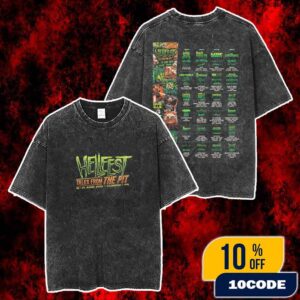 Hellfest 2026 Tales From The Pit 18-21 June 2026 At Clisson France Open Air Poster Daily Lineup Schedule Merch Unisex Two Sided Washed T-Shirt