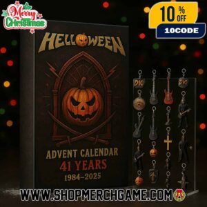 Helloween 41st Anniversary Advent Calendar Ornament Set 1984-2025 Band Logo Pumpkin Guitar Power Metal Holiday Countdown Exclusive Gift