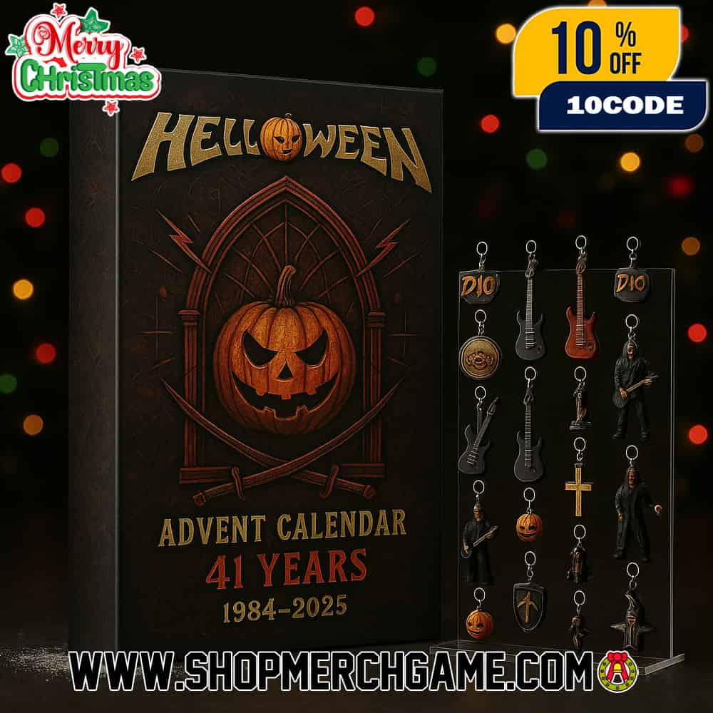 Helloween 41st Anniversary Advent Calendar Ornament Set 1984-2025 Band Logo Pumpkin Guitar Power Metal Holiday Countdown Exclusive Gift Helloween 41st Anniversary Advent Calendar Ornament Set 1984-2025 Band Logo Pumpkin Guitar Power Metal Holiday Countdown Exclusive Gift