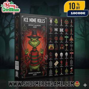 Ice Nine Kills x Grinch Advent Calendar 2025 Ornament Set 24 Days Christmas Countdown Horror Metalcore Band A Nightmare In Whoville Holiday Gift Collectible