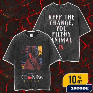 Ice Nine Kills x Home Alone Keep The Change You Filthy Animal New 2025 Christmas Collections Merch Unisex Two Sided Washed T-Shirt