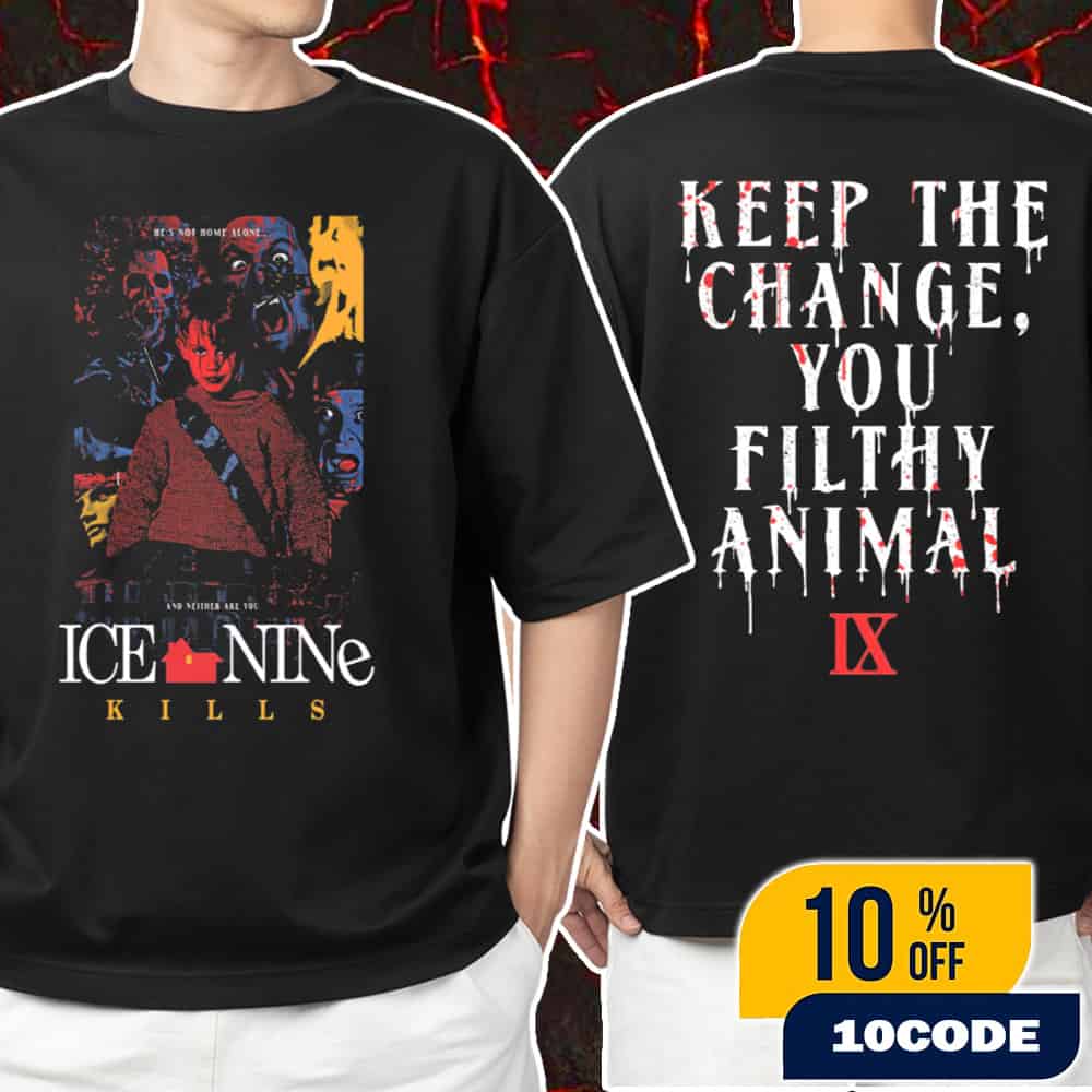 Ice Nine Kills x Home Alone Keep The Change You Filthy Animal New 2025 Christmas Collections Unisex T-Shirt Merchandise Ice Nine Kills x Home Alone Keep The Change You Filthy Animal New 2025 Christmas Collections Unisex T-Shirt Merchandise