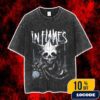 In Flames Frozen Jester Skull Official Band Merch 2025 Metal Skull Artwork Washed Unisex T-Shirt