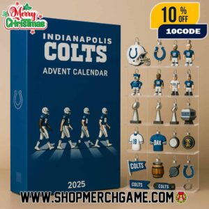 Indianapolis Colts Advent Calendar Ornament 2025 Collectible Mini Figurines Holiday Countdown Gift Set 24 Days Christmas Decorations NFL Memorabilia