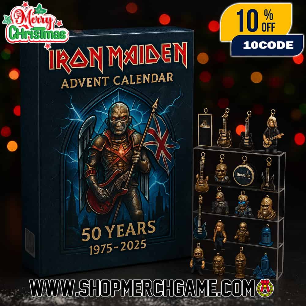 Iron Maiden Advent Calendar 50 Years 1975-2025 Ornament Set With Eddie Mascot Guitar Amplifier Band Member Figurines UK Flag Powerslave Holiday Countdown Gift Heavy Metal Collectible Iron Maiden Advent Calendar 50 Years 1975-2025 Ornament Set With Eddie Mascot Guitar Amplifier Band Member Figurines UK Flag Powerslave Holiday Countdown Gift Heavy Metal Collectible