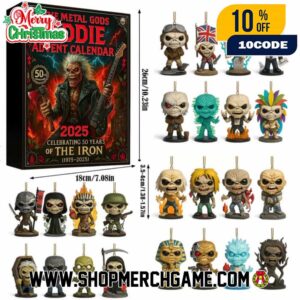 Iron Maiden Metal Gods Die Advent Calendar 2025 Celebrating 50 Years Of The Iron 1975-2025 With 24 Collectible Eddie Figurines Christmas Countdown Ornaments Holiday Gift For Heavy Metal Fans