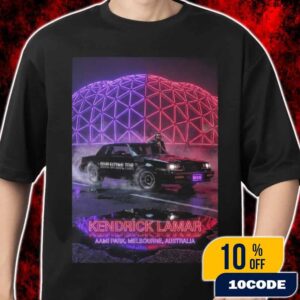Kendrick Lamar Grand National Tour 2025 Melbourne Poster AAMI Park December 3 2025 Live Concert Event Artwork GNX Car Neon Bioframe Merch Unisex T-Shirt