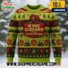 King Gizzard And The Lizard Wizard Ugly Christmas Sweater Unisex Crewneck Jacquard Knit Fair Isle Dragon Graphic Metallic Accents Holiday Band Merch