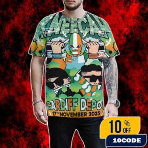 Kneecap Live At Cardiff Depot 17th November 2025 Concert Poster Irish Hip Hop Band Trio Live Design All Over Print Graphic T-Shirt, Hoodie