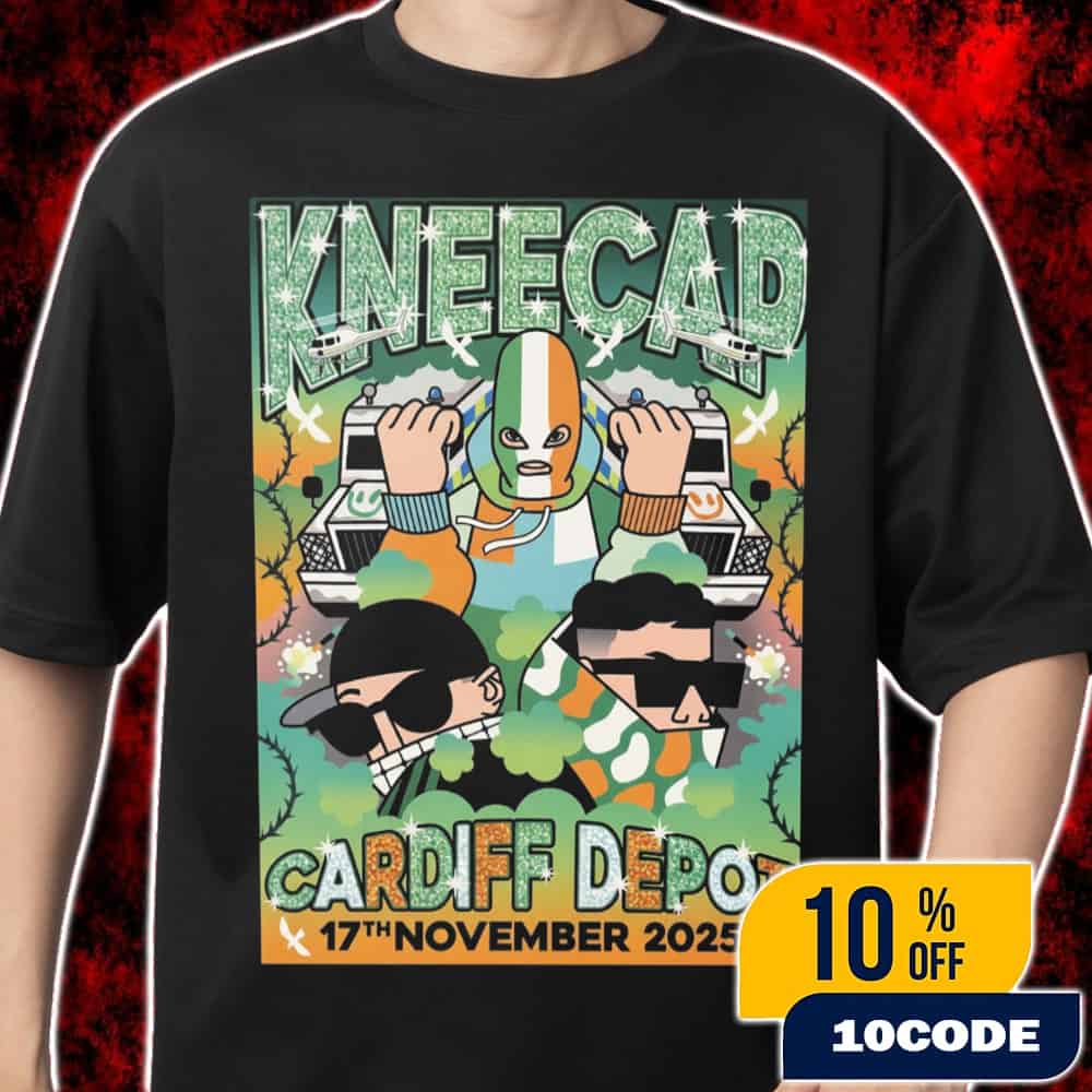 Kneecap Live At Cardiff Depot 17th November 2025 Concert Poster Irish Hip Hop Band Trio Live Design Merch Unisex T-Shirt Kneecap Live At Cardiff Depot 17th November 2025 Concert Poster Irish Hip Hop Band Trio Live Design Merch Unisex T-Shirt