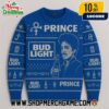 Prince Heineken Ugly Christmas Sweater With Love Symbol Portrait Purple Green Fair Isle Knitted Holiday Pullover Prince Heineken Ugly Christmas Sweater With Love Symbol Portrait Purple Green Fair Isle Knitted Holiday Pullover