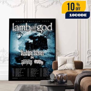 Lamb Of God North America Tour 2026 x Kublai Khan TX x Fit For An Autopsy x Sanguisugabogg Poster Tour Dates Poster Canvas Home Decor