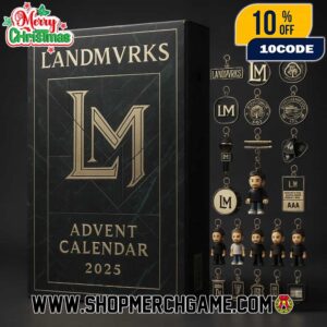 Landmarks Band Advent Calendar 2025 Collectible Ornaments Keychains 24 Days Christmas Countdown with LM Band Members Figurines Holiday Gift for Music Fans