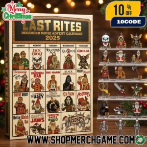 Last Rites December Movie Advent Calendar 2025 Ornament Horror Christmas Countdown With 24 Collectible Figures Jack Frost Krampus Gremlins Die Hard Silent Night Holidays Decoration