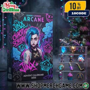 League Of Legends Arcane Jinx Graffiti Advent Calendar 2025 With 24 Collectible Ornaments For Gamers Christmas Countdown Gift