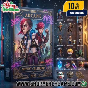 League Of Legends Arcane Season 2 Advent Calendar 2025 With 24 Collectible Character Ornaments Featuring Jinx Vi Caitlyn And Ekko Figures In Hextech Graffiti Box