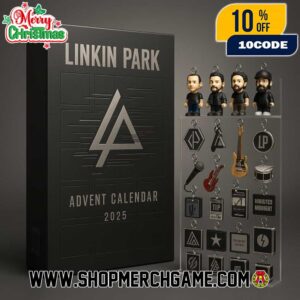 Linkin Park Advent Calendar 2025 Collectible Keychains Band Member Figures with Musical Instruments Ornaments