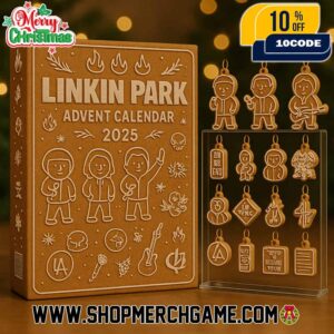 Linkin Park Advent Calendar 2025 Ornament Set 24 Day Holiday Countdown With Gingerbread Band Members One Step Closer In The End Hybrid Theory Collectible
