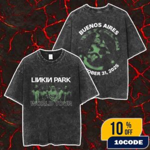 Linkin Park From Zero World Tour Buenos Aires Event Tee On October 31 2025 New Merchandise Argentina Merch Unisex Two Sided Washed T-Shirt