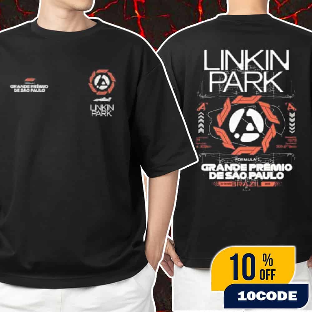Linkin Park x F1 Sao Paulo Pop-Up Exclusive Event Tee On November 5-6-7-8-9 2025 At E-Lab Rua Augusta With Gabriel Bortoleto F1 Grand Prix 2025 Sao Paulo Unisex T-Shirt Linkin Park x F1 Sao Paulo Pop-Up Exclusive Event Tee On November 5-6-7-8-9 2025 At E-Lab Rua Augusta With Gabriel Bortoleto F1 Grand Prix 2025 Sao Paulo Unisex T-Shirt