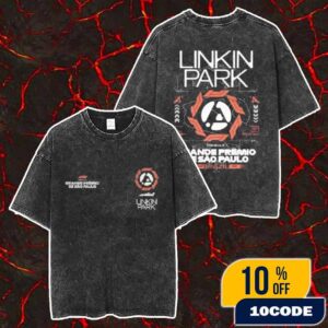 Linkin Park x F1 Sao Paulo Pop-Up Exclusive Event Tee On November 5-6-7-8-9 2025 At E-Lab Rua Augusta With Gabriel Bortoleto F1 Grand Prix 2025 Sao Paulo Washed T-Shirt