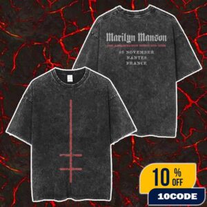 Marilyn Manson One Assassination Under God Tour 2025 Event Tee City Limited November 9 2025 At Nantes France Merch Unisex Two Sided Washed T-Shirt