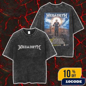 Megadeth This Was Our Life Tour 2026 With Tour Dates Poster Artwork Merch Unisex Two Sided Washed T-Shirt