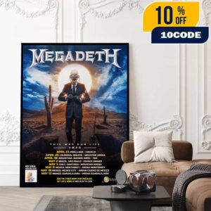 Megadeth This Was Our Life Tour 2026 With Tour Dates Poster Artwork Poster Canvas Home Decor