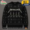Metallica x Predator Badlands 2025 Ugly Christmas Sweater Heavy Metal Knitted Holiday Pullover With Band Silhouettes Fair Isle Snowflakes Pattern Winter Party Unisex