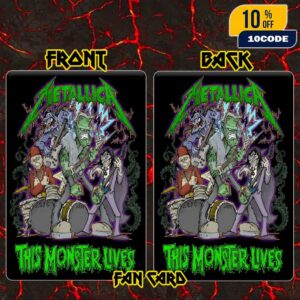 Metallica Happy Halloween 2025 This Monster Lives Artwork Poster Band Broken Out Of Squindo’s Lab Metalli-Monsters Fan Card