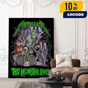 Metallica Happy Halloween 2025 This Monster Lives Artwork Poster Band Broken Out Of Squindo’s Lab Metalli-Monsters Poster Canvas Home Decor