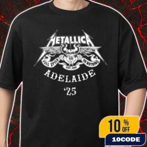 Metallica M72 Adelaide Pop-Up Exclusive Artwork Australia Tour On November 5 2025 At Adelaide Oval Full Speed Or Nothing Est 1981 Logo Merch Unisex T-Shirt